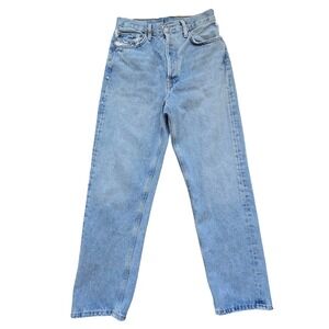AGOLDE 90's Jean Womens Light Wash Distressed Regenerative Cotton Denim